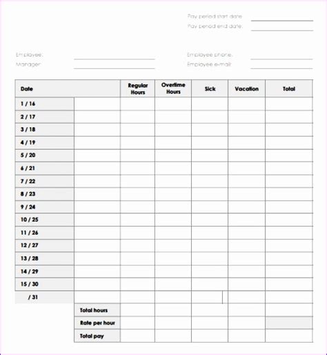 10 Excel Timecard Template Excel Templates