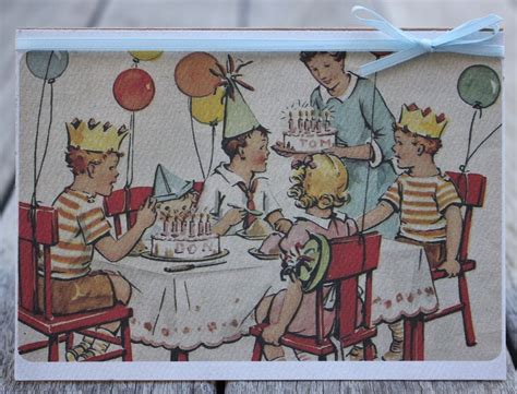 Birthday Card Old Fashioned Birthday Card Birthday Party | Etsy | Kids birthday cards, Birthday 