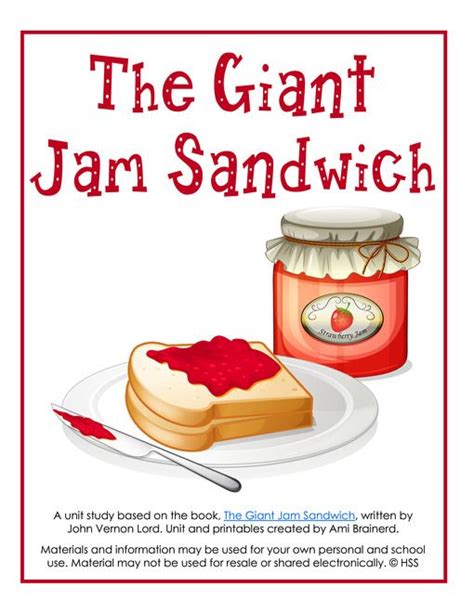 The Giant Jam Sandwich Unit Study And Free Lapbook Jam Sandwich Jam