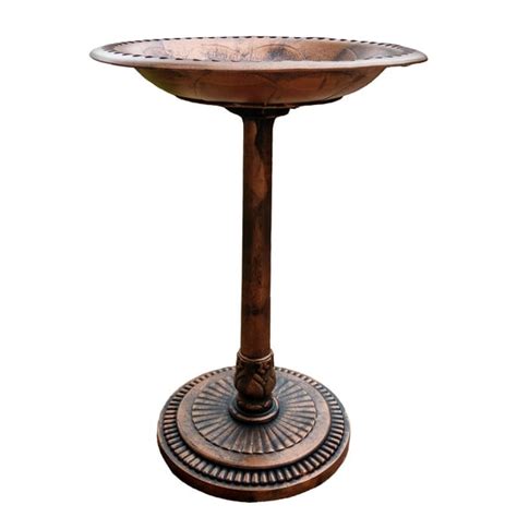 Outdoor Pedestal Bird Bath Stand With Steel Ground Anchors Stylish