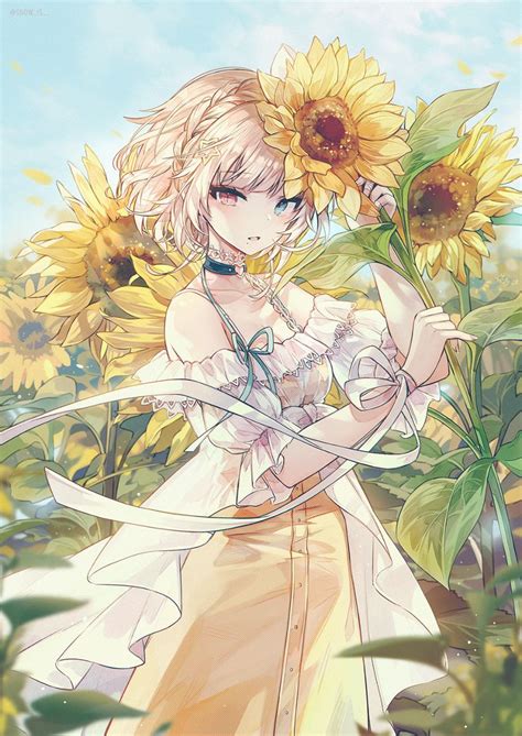 Pin On Anime Art Sunflower