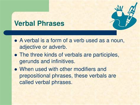 Types Of Verbal Phrases