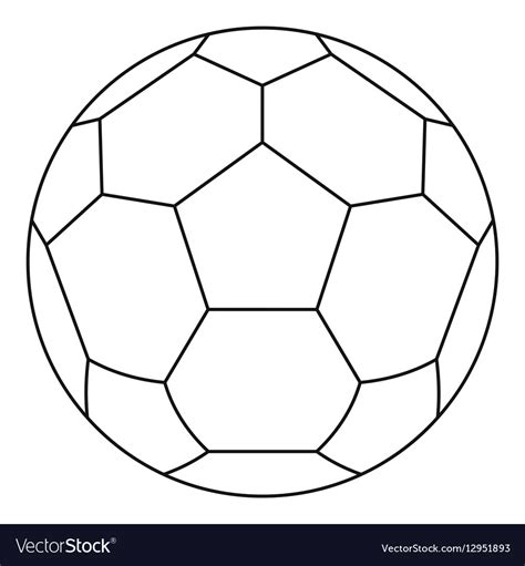 Soccer Ball Icon Outline Style Royalty Free Vector Image