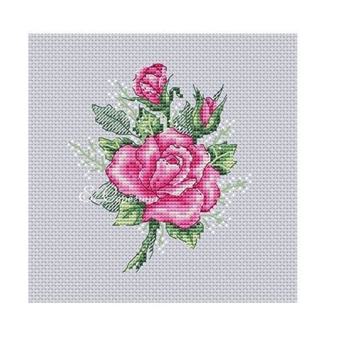 Rose Cross Stitch Pattern Pdf Instant Download Flower Cross Etsy