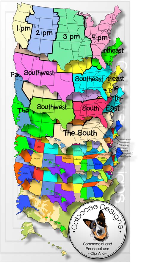 Modern use of time zones tend to follow the boundaries of countries and their subdivisions instead of standard parallels, because it is convenient in close economical, political areas to keep the same time. 50 States, USA Maps, Regions, Timezones Clip Art ULTIMATE ...