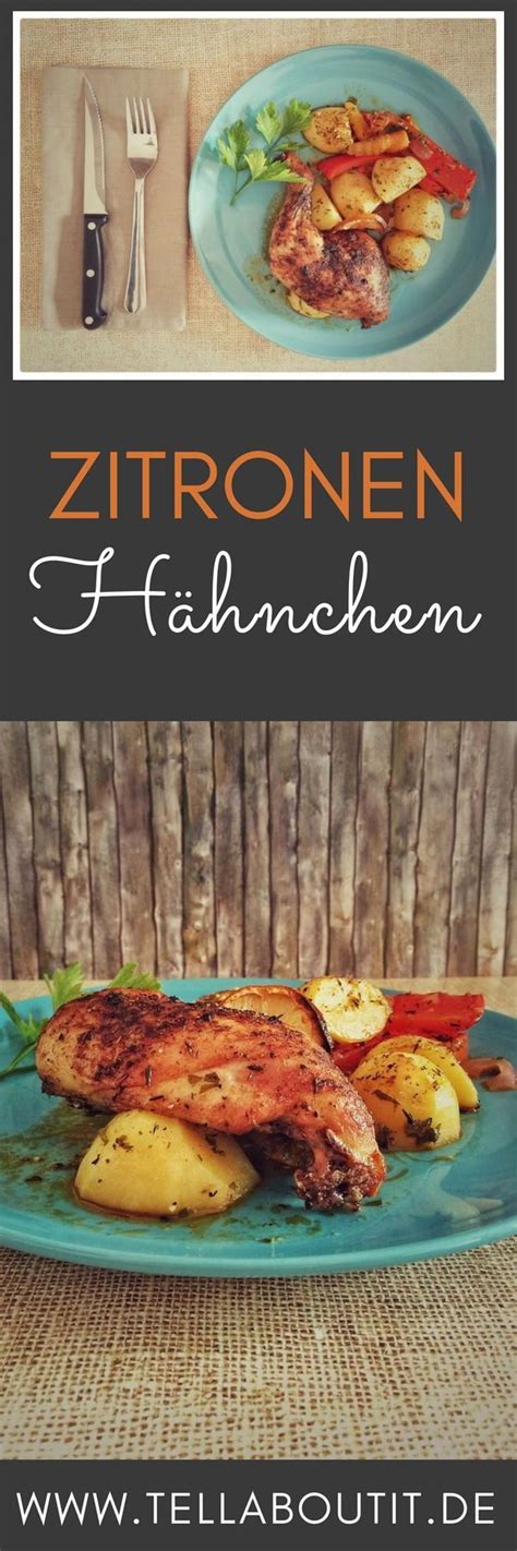 Zitronenhähnchen vom Blech mit Kartoffeln und Gemüse