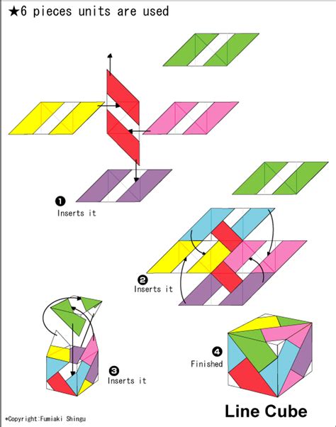 Origami Line Cube Instructions Easy Origami Instructions For Kids
