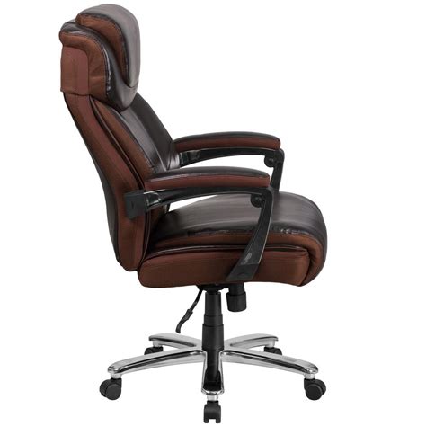 Big And Tall 500 Lb Rated Brown Leathersoft Executive Swivel Ergonomic