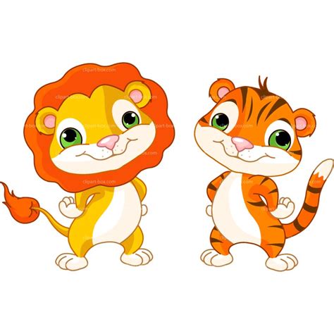 Clipart Baby Lion And Tiger Royalty Free Vector Design