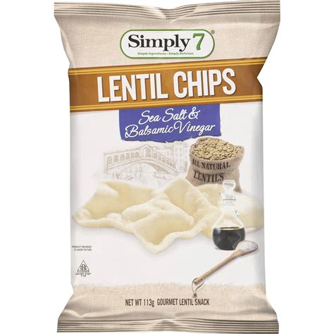 Simply 7 Lentil Chips Sea Salt And Balsamic Vinegar 113g Woolworths