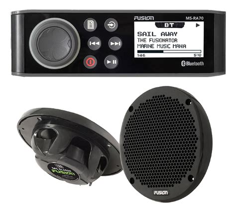 Fusion Ra70 Marine Stereo 2 X 6 Black Speakers Bluetooth Radio