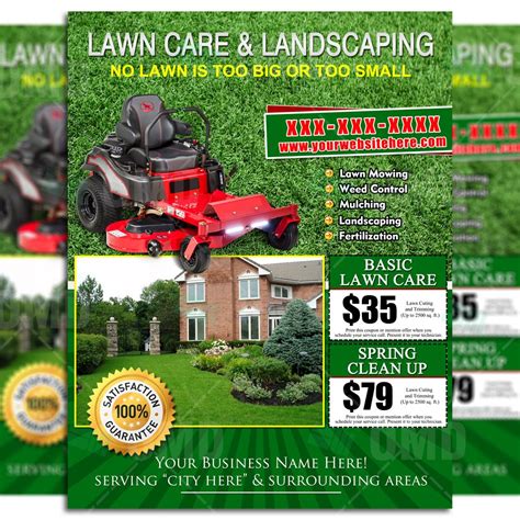 A lawn is an area where grass is grown as a green carpet for a landscape and is the basic feature of any garden. Lawn Care Flyer Design #8 | Lawn care flyers, Lawn care ...