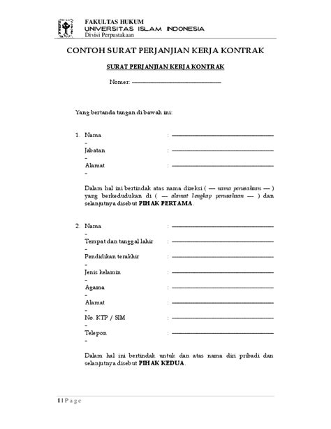 Somasi diajukan oleh salah satu pihak di dalam kontrak kepada pihak lainnya yang melanggar kewajiban kontrak tersebut. (PDF) CONTOH SURAT PERJANJIAN KERJA KONTRAK | Victoria Nindya Kirana - Academia.edu