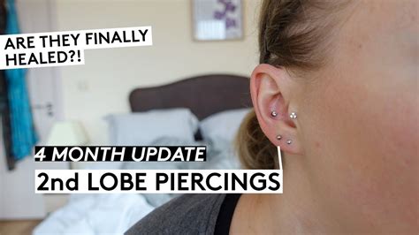 2nd Lobe Piercing Update 4 Month Update Youtube