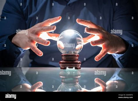 Predicting Future Using Crystal Ball. Fortune Teller And Psychic Stock