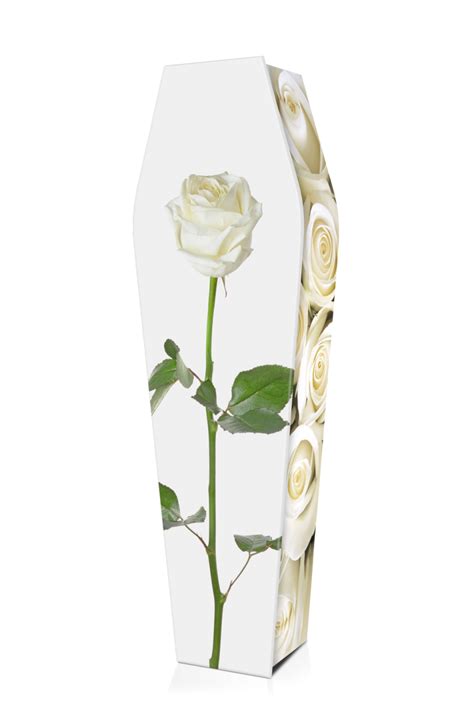 White Roses Custom Coffin Design Expression Coffins