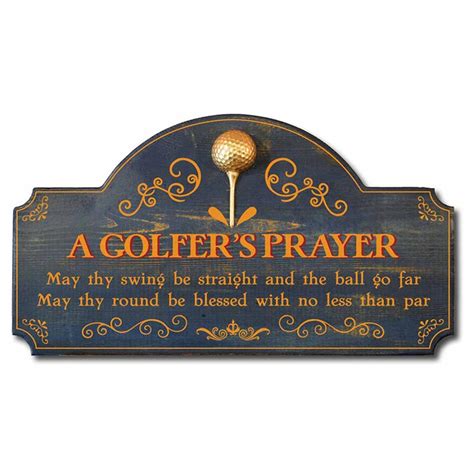 A Golfers Prayer Vintage Golf Decor Wood Sign With Sculpted Relief