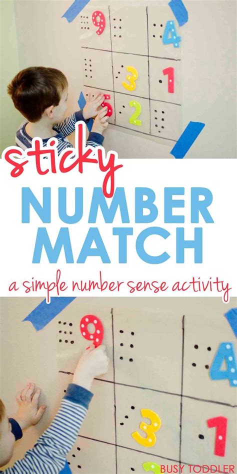 Sticky Number Match Busy Toddler Math Activities Preschool Math