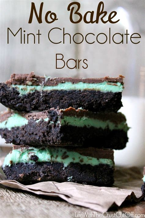 Perfect for breakfast or snack. No Bake Mint Chocolate Bars