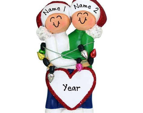 Tangled In Lights Couple First Christmas As Mr Mrs Ornament Personalized Couple Christmas