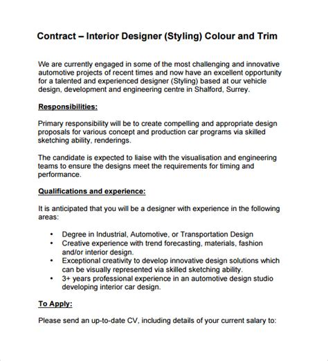 11 Interior Design Contract Templates To Download For Free Sample