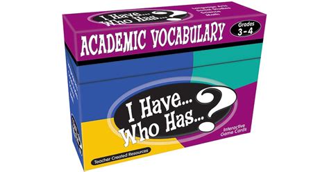 I Have Who Has Academic Vocabulary Game Grade 4 5 Tcr7843 Teacher