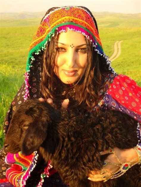 Pashtun Woman With Her Sheep Afghanistan Women Costumes Around The