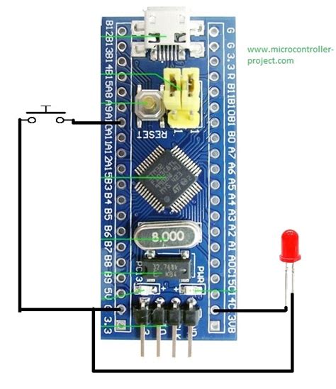 Stm F Microcontroller Led On Off Control With Push Button As Input