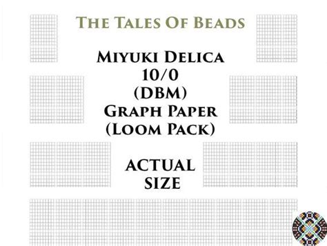 100 Miyuki Delica Beading Graph Paper Actual Size Seed Bead Etsy