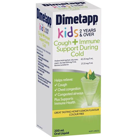 Dimetapp Kids Cough Plus Immune 200ml Woolworths