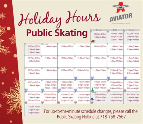Holiday Public Skating Hours Aviator Sports Brooklyn Ny