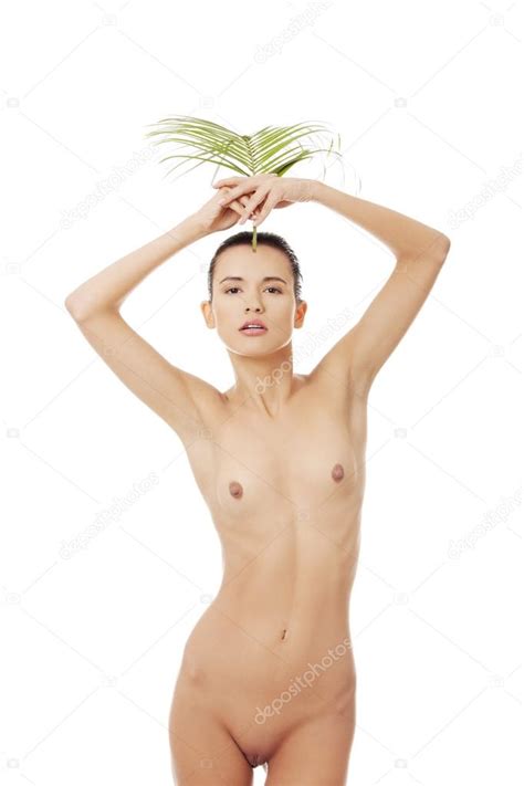 Beautiful Naked Woman With Green Leaf Stock Photo Piotr Marcinski