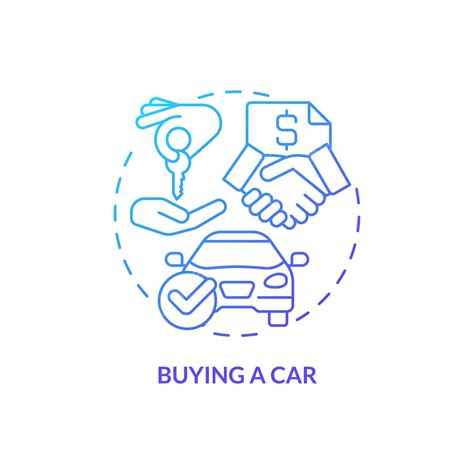 Buying Car Blue Gradient Concept Icon Key Service Auto Vector Key