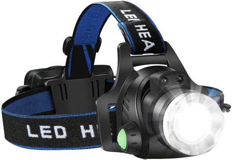 Jef Best Super Bright Headlamp Light Rechargeable Head Torch Hands