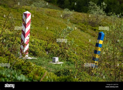 Border Posts Between Poland And Ukraine In The Bieszczady Carpathians