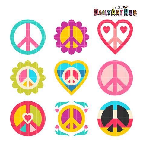 Love And Peace Clip Art Set Daily Art Hub Free Clip Art Everyday