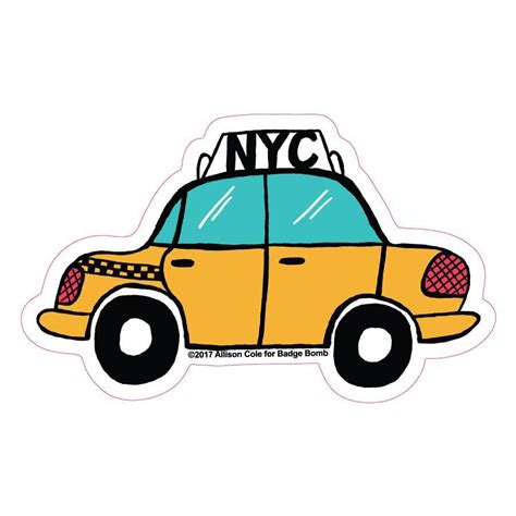 Nyc Taxi Big Sticker In 2021 Cute Laptop Stickers Cute Stickers