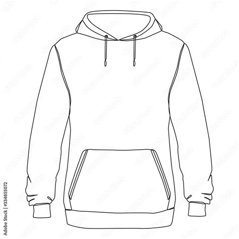 Hoodie One Line Drawing On White Isolated Background Vector