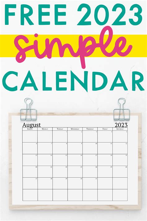 2023 Blank Calendar Colorful Design Free Printable Templates