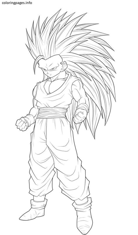 Goku super saiyan tercera fase. goku super saiyan 3 coloring pages | Ssj3, Dibujos, Dragones