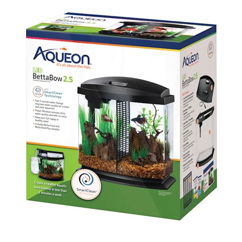 Aqueon Black 25 Gallon Led Bettabow Smartclean Kit Petco