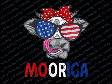 funny moorica 4th of july american flag cow 4th of july memorial day american flag