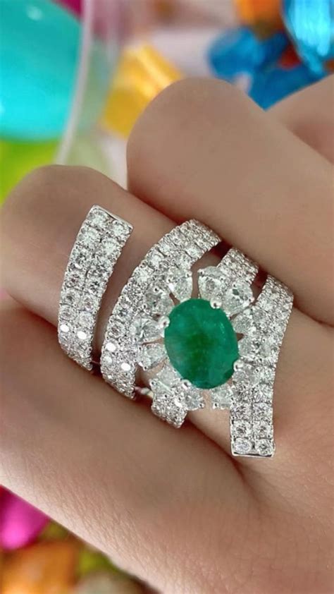 High Jewelry Cocktail Rings Glorious Finger Green Blue Rings
