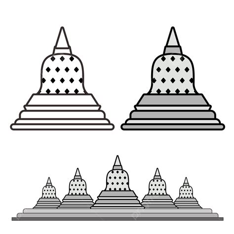 Tempel Borobudur Indonesia Candi 디자인 벡터 인도네시아 템펠 보로부두르 벡터 Png 일러스트