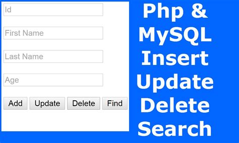 Php How To Insert Update Delete Search Data In Mysql Database Using