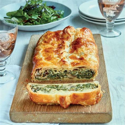 December 20, 2019 | 1:17pm. Mary Berry's Spinach and Mushroom en Croûte | Recipe in 2020 | Vegetarian dinner party, Food ...