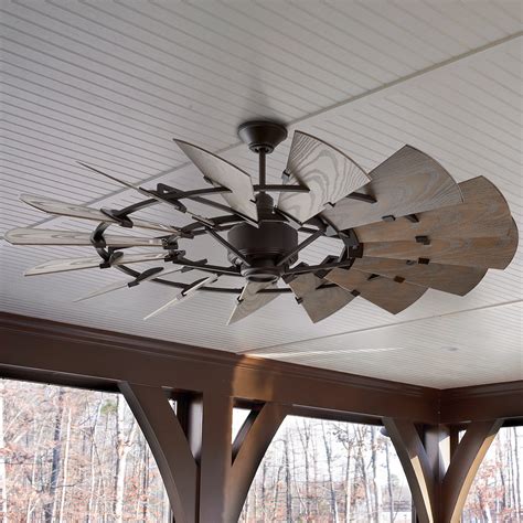 60 Outdoor Rustic Windmill Ceiling Fan Shades Of Light