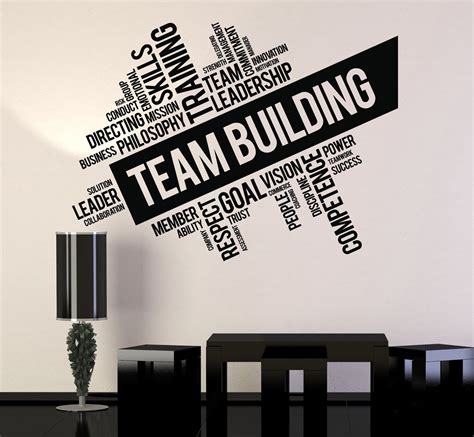 Vinyl Wall Decal Team Building Words Cloud Office Art Decor Stickers U