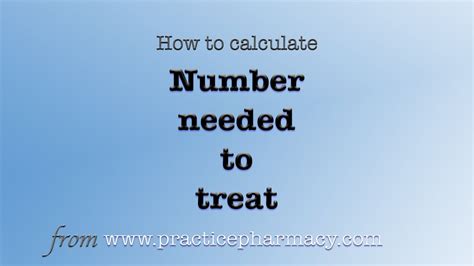 How To Calculate Number Needed To Treat Nnt Youtube
