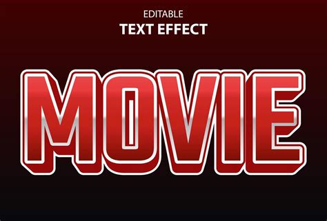 Movie Text Effect With Red Color Editable For Promotion 7309768 Vector